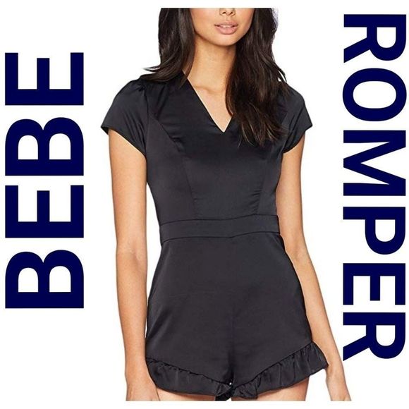 BEBE BLACK ROMPER - Picture 1 of 6